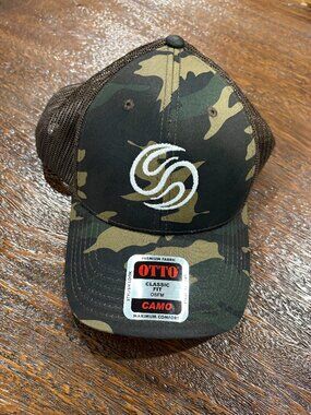 OTTO Classic Fit Camo Camouflage Ball Cap Hat OSFM S Logo Brown Adjustable NEW